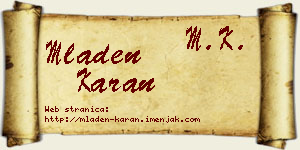 Mladen Karan vizit kartica